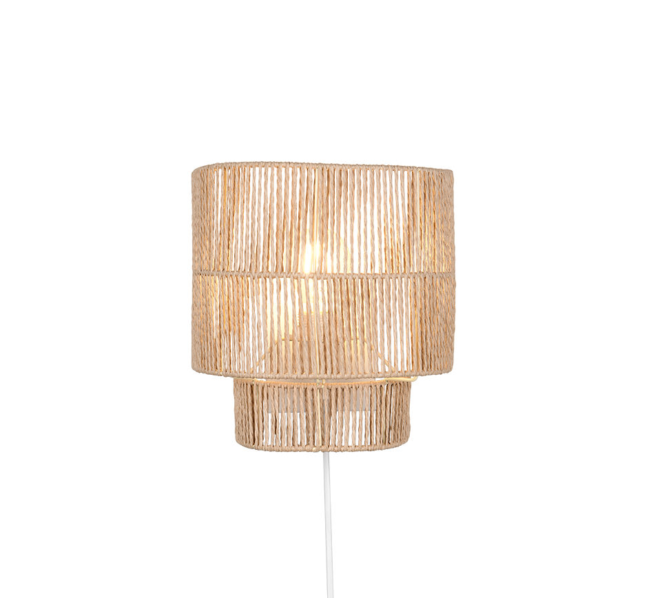 Satna wall lamp E27 brown/paper yarn — R20071026