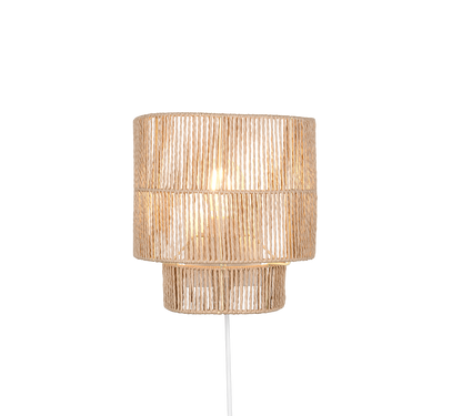 Satna wall lamp E27 brown/paper yarn — R20071026