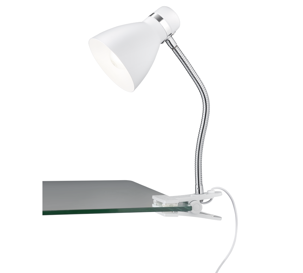 Harvey clamping lamp E27 matt white — R20731231