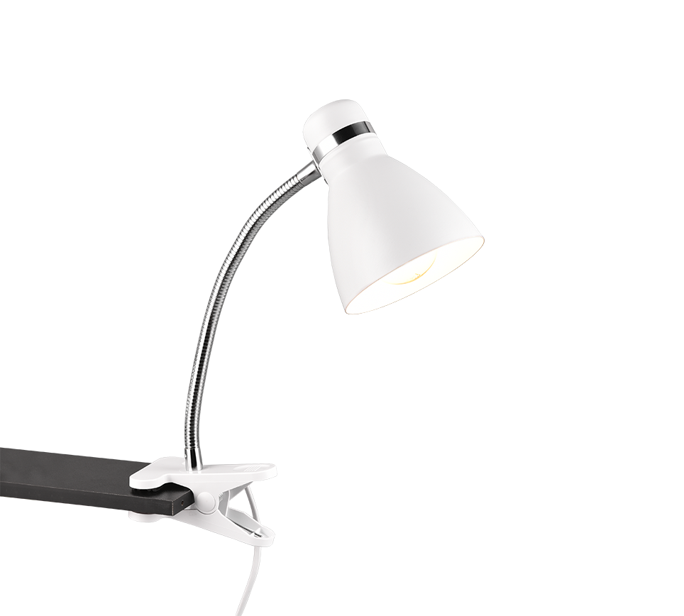 Harvey clamping lamp E27 matt white — R20731231