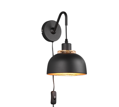 Punch wall lamp E27 matt black — R20811732