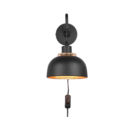 Punch wall lamp E27 matt black — R20811732