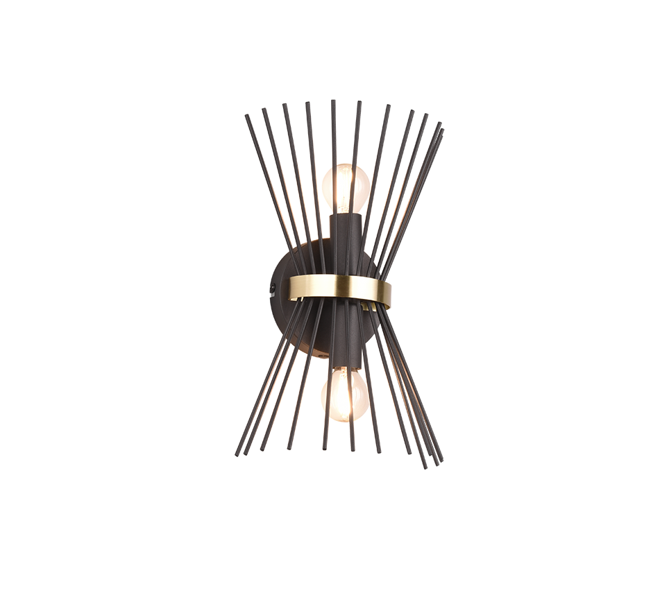 Rod wall lamp 2xE14 black/gold — R21532080