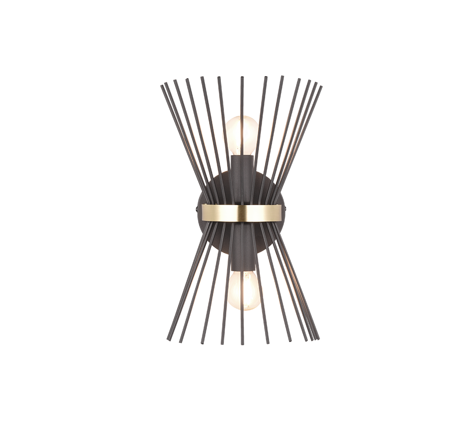 Rod wall lamp 2xE14 black/gold — R21532080