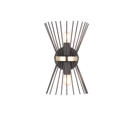Rod wall lamp 2xE14 black/gold — R21532080