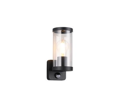 Bonito wall lamp E27 matt black motion sensor — R21599132
