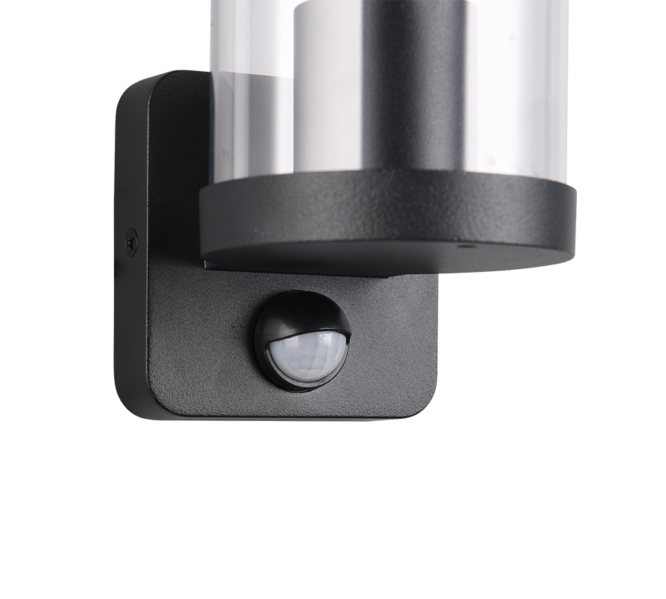 Bonito wall lamp E27 matt black motion sensor — R21599132