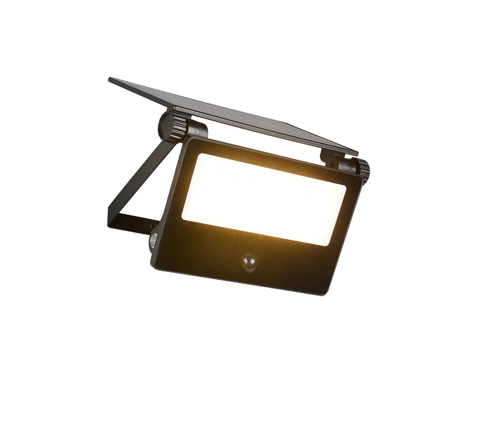 Moura solar LED wall lamp 17x20 cm matt black motion sensor — R22106132