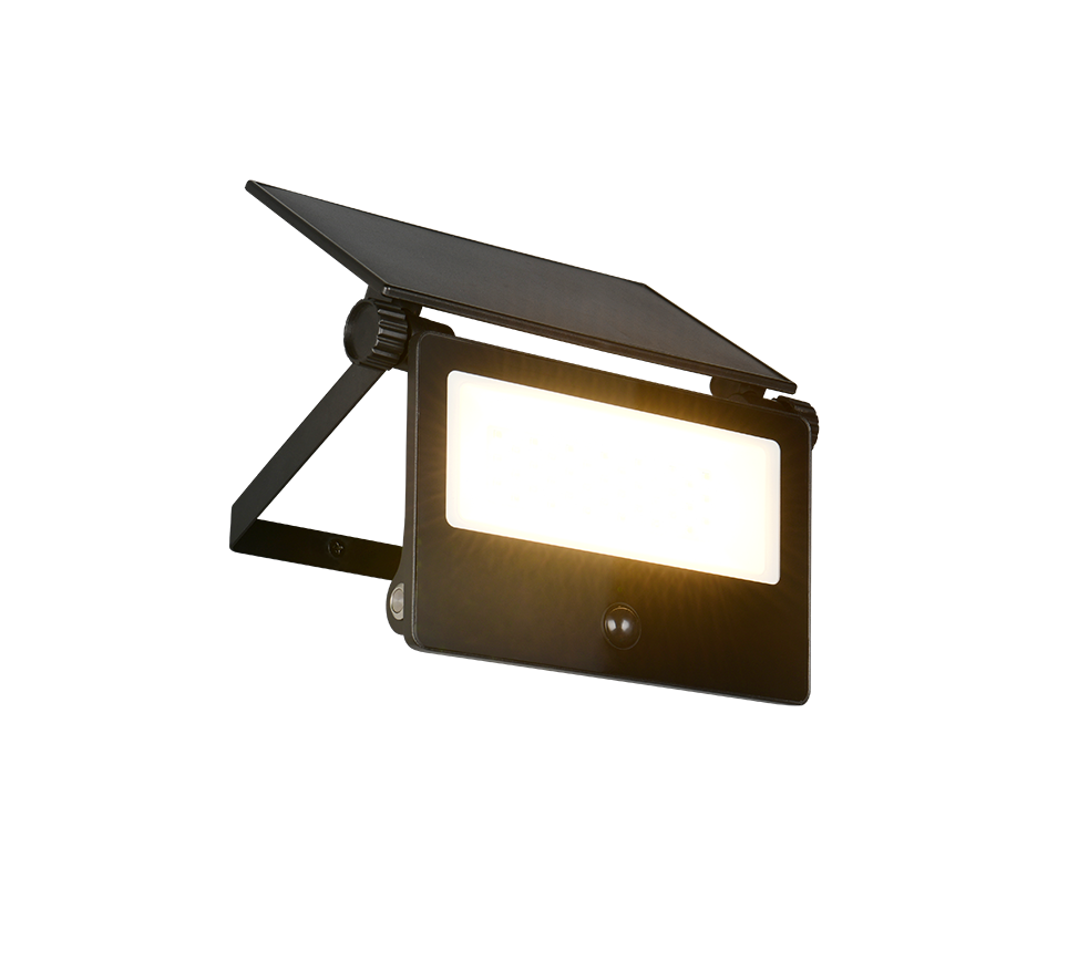 Moura solar LED wall lamp 17x20 cm matt black motion sensor — R22106132