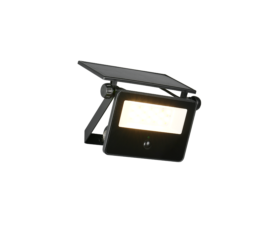 Moura solar LED wall lamp 15x14 cm matt black motion sensor — R22109132