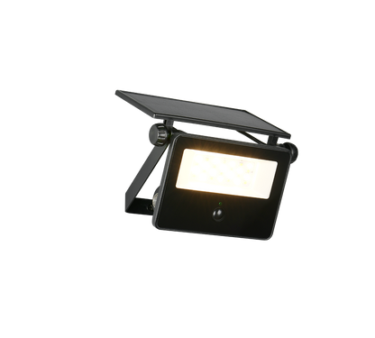Moura solar LED wall lamp 15x14 cm matt black motion sensor — R22109132