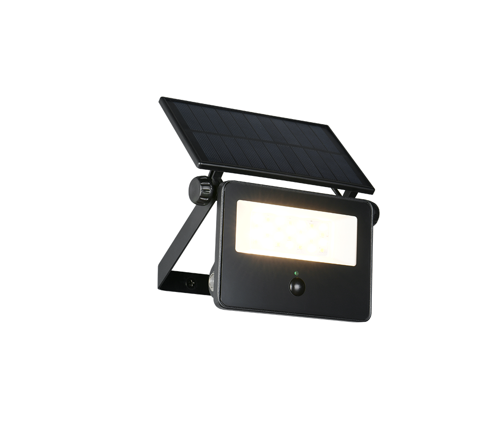 Moura solar LED wall lamp 15x14 cm matt black motion sensor — R22109132