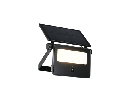 Moura solar LED wall lamp 15x14 cm matt black motion sensor — R22109132