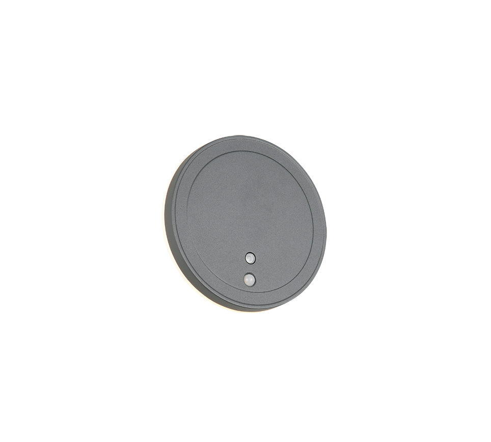 Fortaleza LED wall lamp 14 cm anthracite rechargeable motion+dusk sensor — R23056142