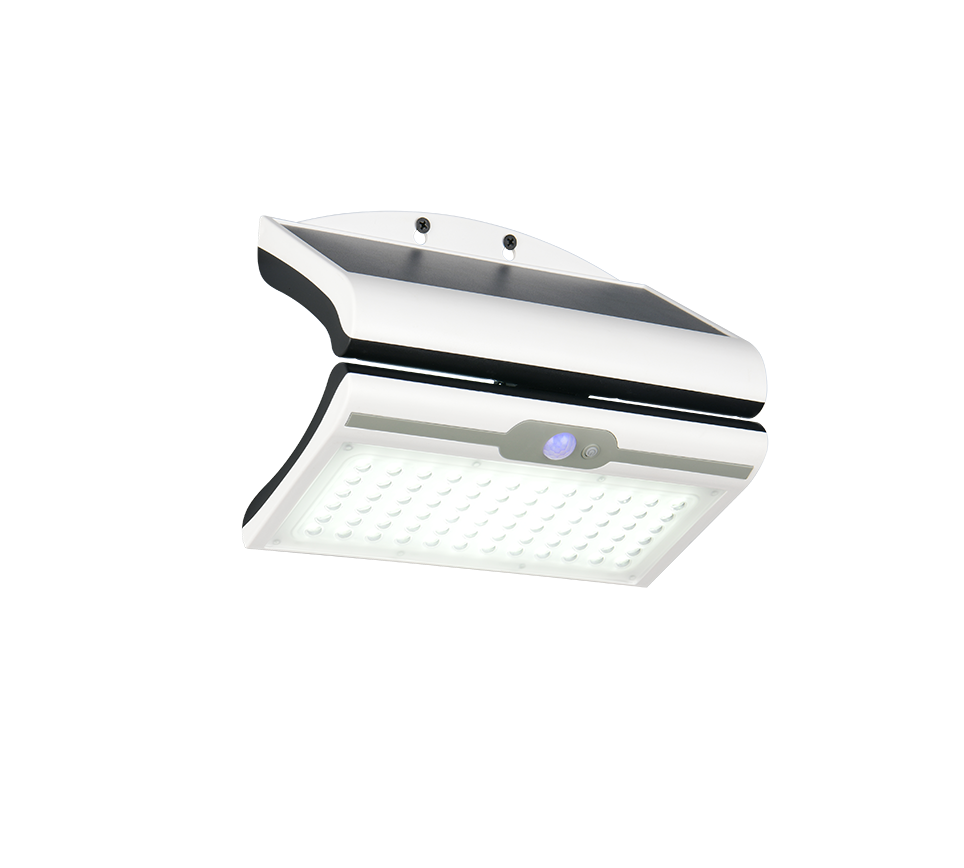 Macapa hybrid solar LED wall lamp white rechargeable motion+dusk sensor 4000K — R23066101