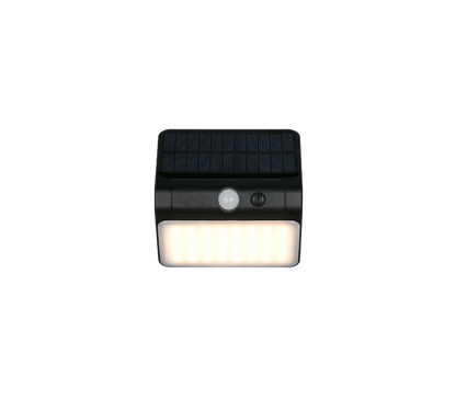 Olinda hybrid solar LED wall lamp black rechargeable motion+dusk sensor 4000K — R23156102