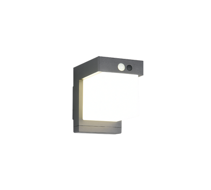 Colombo hybrid solar LED wall lamp matt black motion+dusk sensor 4000K — R23286132