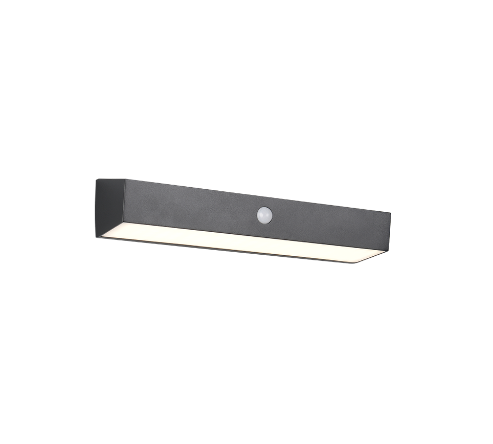 Silves hybrid solar LED wall lamp black rechargeable motion+dusk sensor 4000K — R23306102