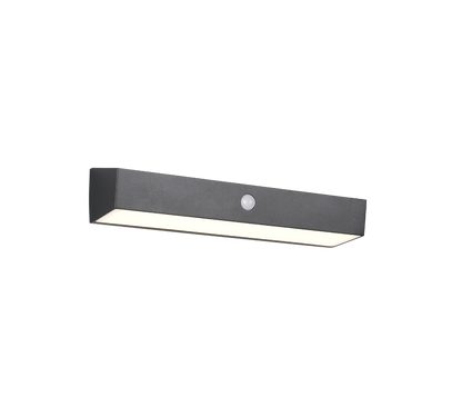Silves hybrid solar LED wall lamp black rechargeable motion+dusk sensor 4000K — R23306102