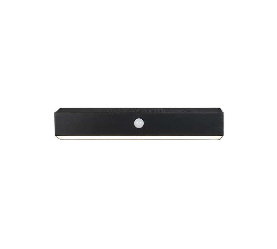 Silves hybrid solar LED wall lamp black rechargeable motion+dusk sensor 4000K — R23306102