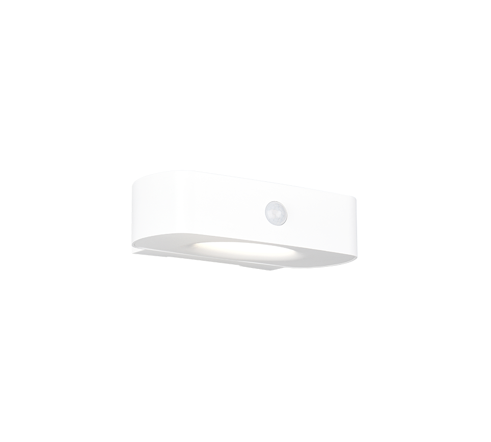 Bilbao hybrid solar LED wall lamp white rechargeable motion+dusk sensor 4000K — R23336201