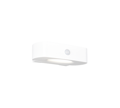 Bilbao hybrid solar LED wall lamp white rechargeable motion+dusk sensor 4000K — R23336201