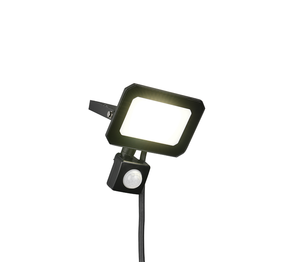 Funchal LED wall lamp 12 cm matt black motion sensor 4000K — R23349132