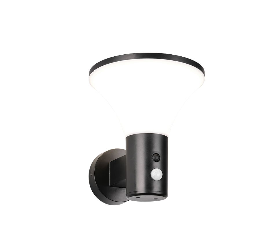 Gorda hybrid solar LED wall lamp matt black/white rechargeable motion+dusk sensor 4000K — R24676132