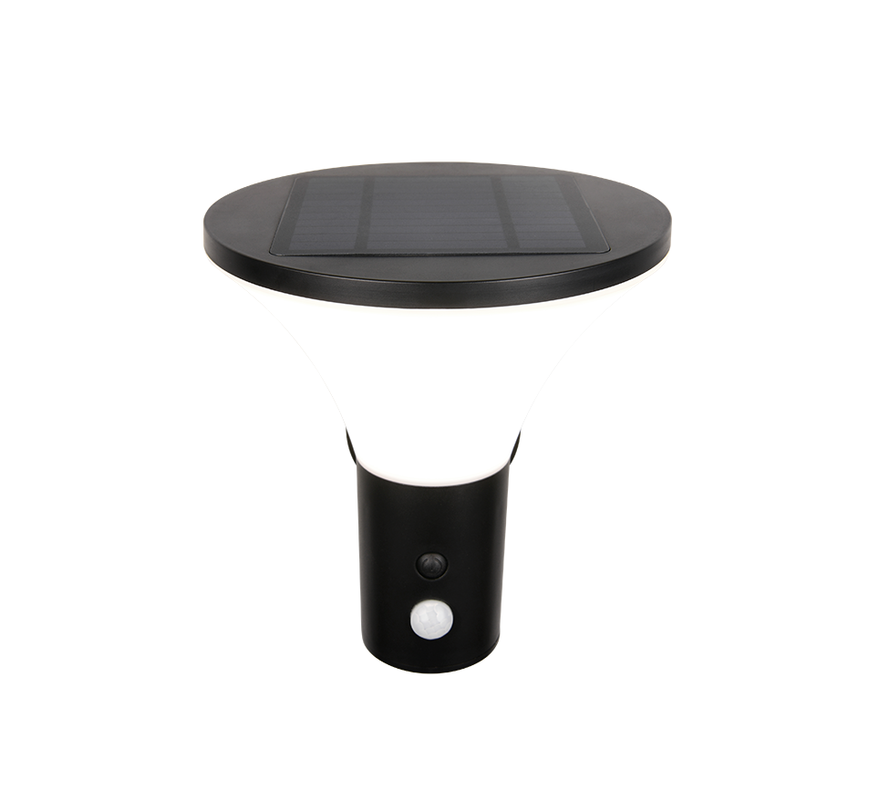 Gorda hybrid solar LED wall lamp matt black/white rechargeable motion+dusk sensor 4000K — R24676132