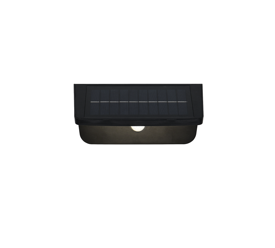 Atico hybrid solar LED wall lamp matt black rechargeable motion+dusk sensor 4000K — R24696132