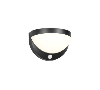 Cobre hybrid solar LED wall lamp matt black rechargeable motion+dusk sensor 4000K — R24716132