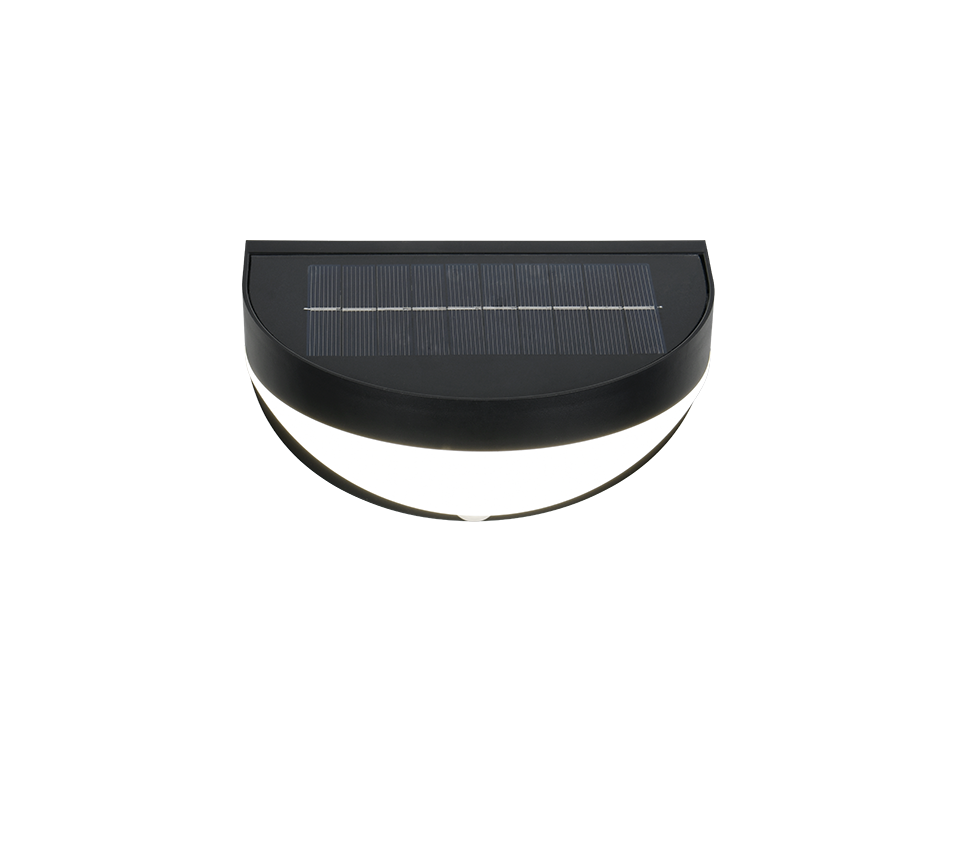 Cobre hybrid solar LED wall lamp matt black rechargeable motion+dusk sensor 4000K — R24716132
