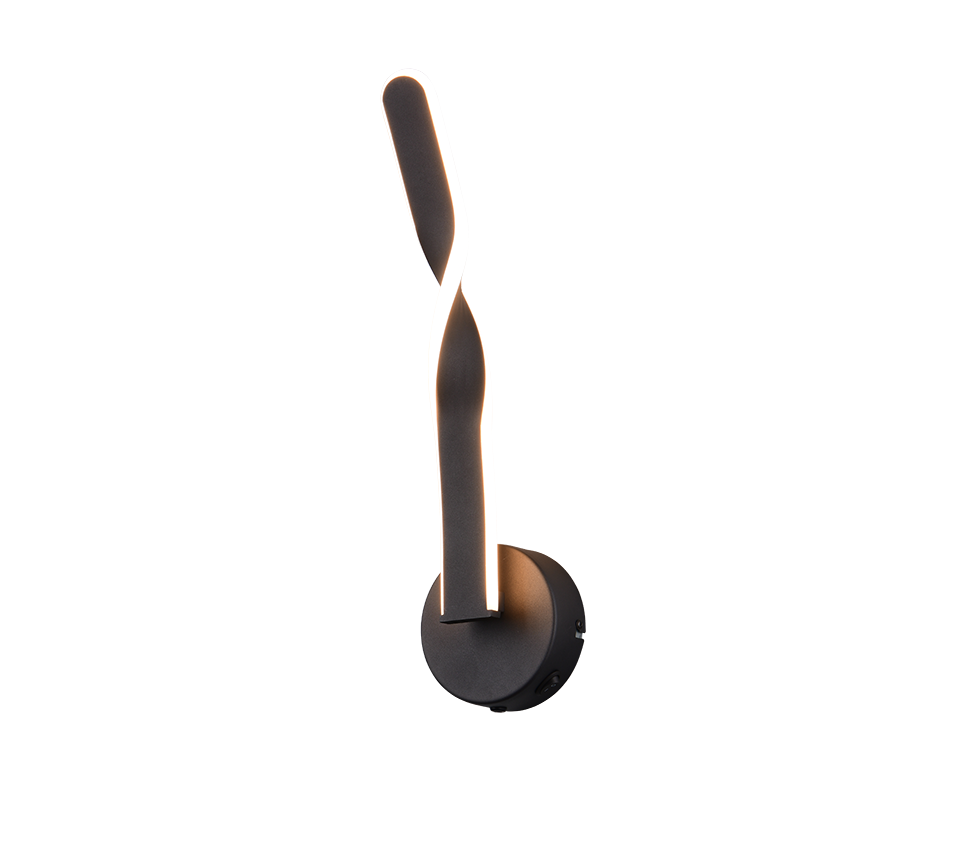Ginko LED wall lamp matt black — R25791732