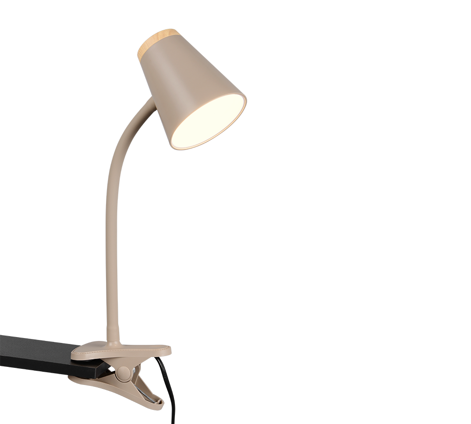Pongo LED clamping lamp warm beige — R25831143
