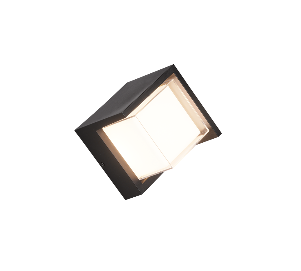 Puno LED wall lamp square matt black — R27026132