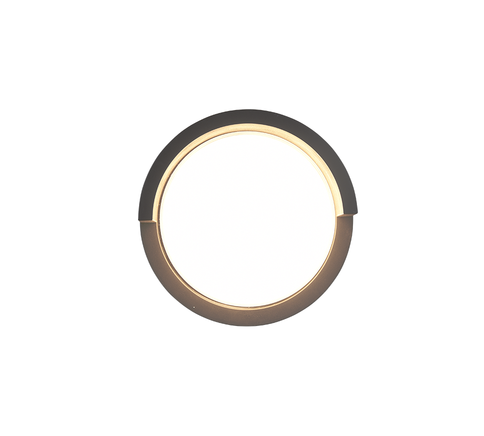 Puno LED wall lamp round matt black — R27036132