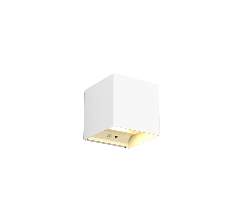Talent LED wall lamp square matt white rechargeable motion senson + dusk s. — R27759131