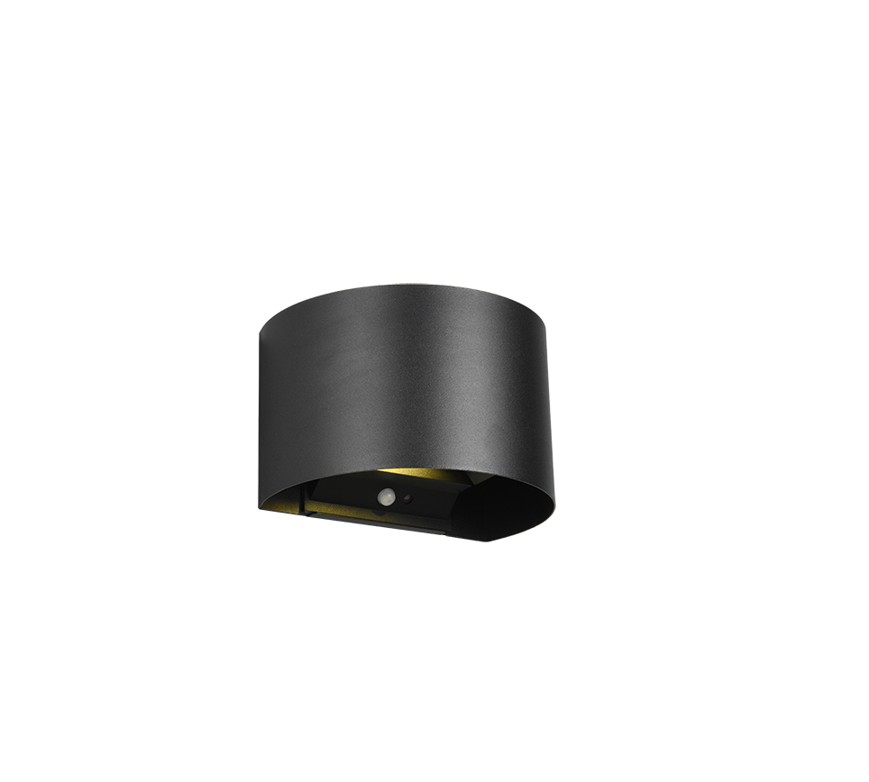 Talent LED wall lamp round matt black rechargeable motion senson + dusk s. — R27769132