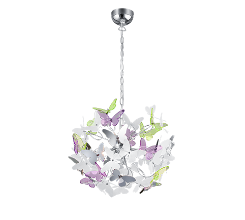 Butterfly pendant 4xG9 multicolor — R30214017