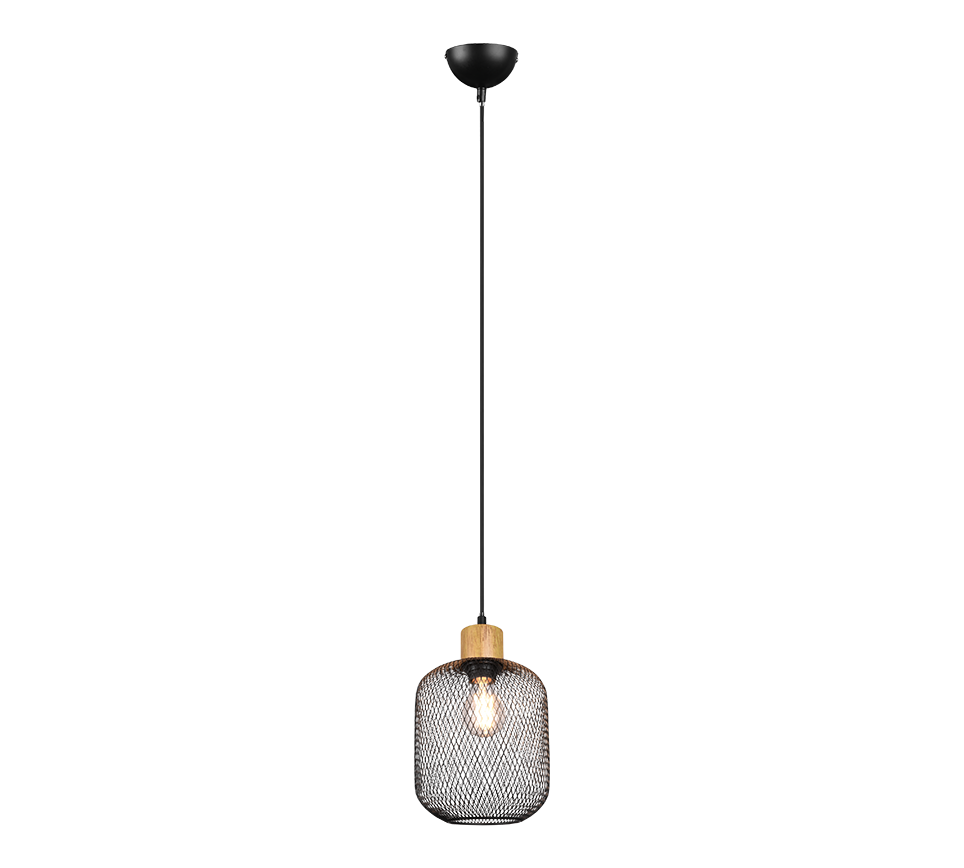 Calimero pendant 1-pc E27 18 cm matt black — R30561032