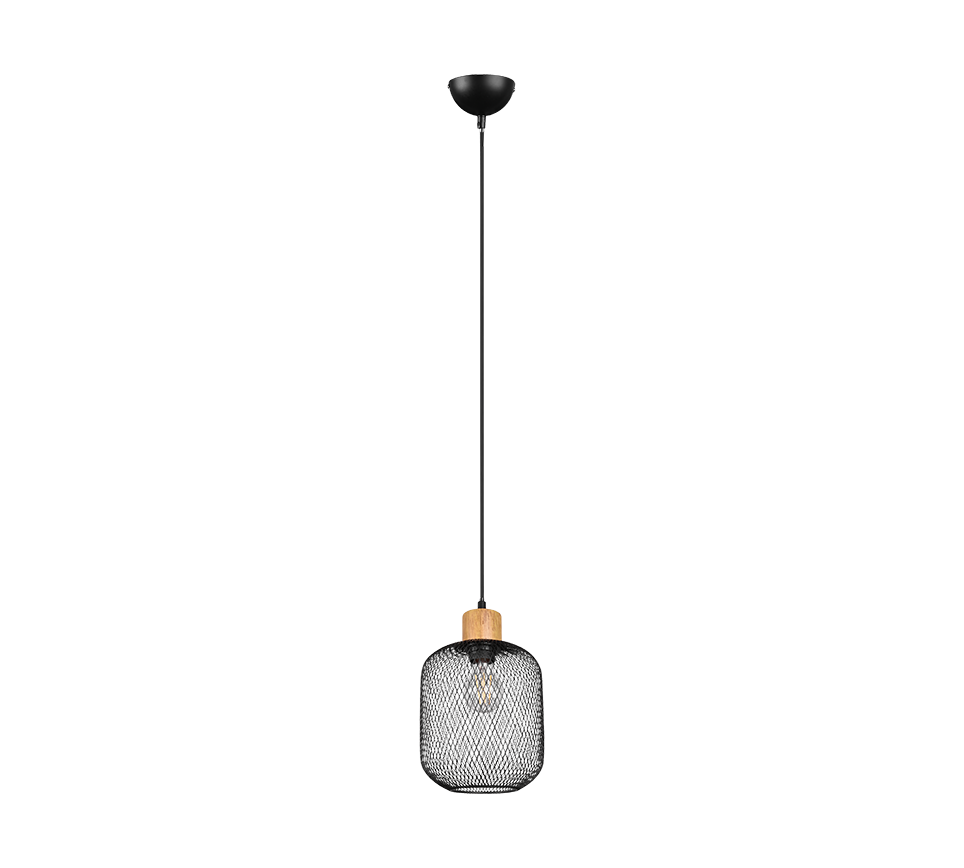 Calimero pendant 1-pc E27 18 cm matt black — R30561032