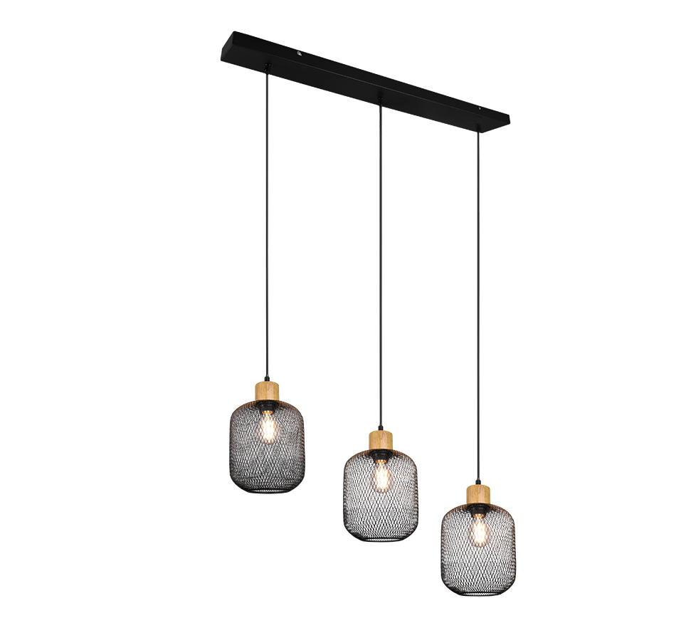 Calimero pendant 3-pc E27 matt black — R30563032