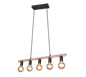 Einar pendant 5xE27 matt black/sisal — R30605032