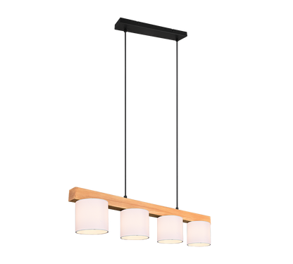 Cameron pendant 4-pc E14 white/wood — R30654001