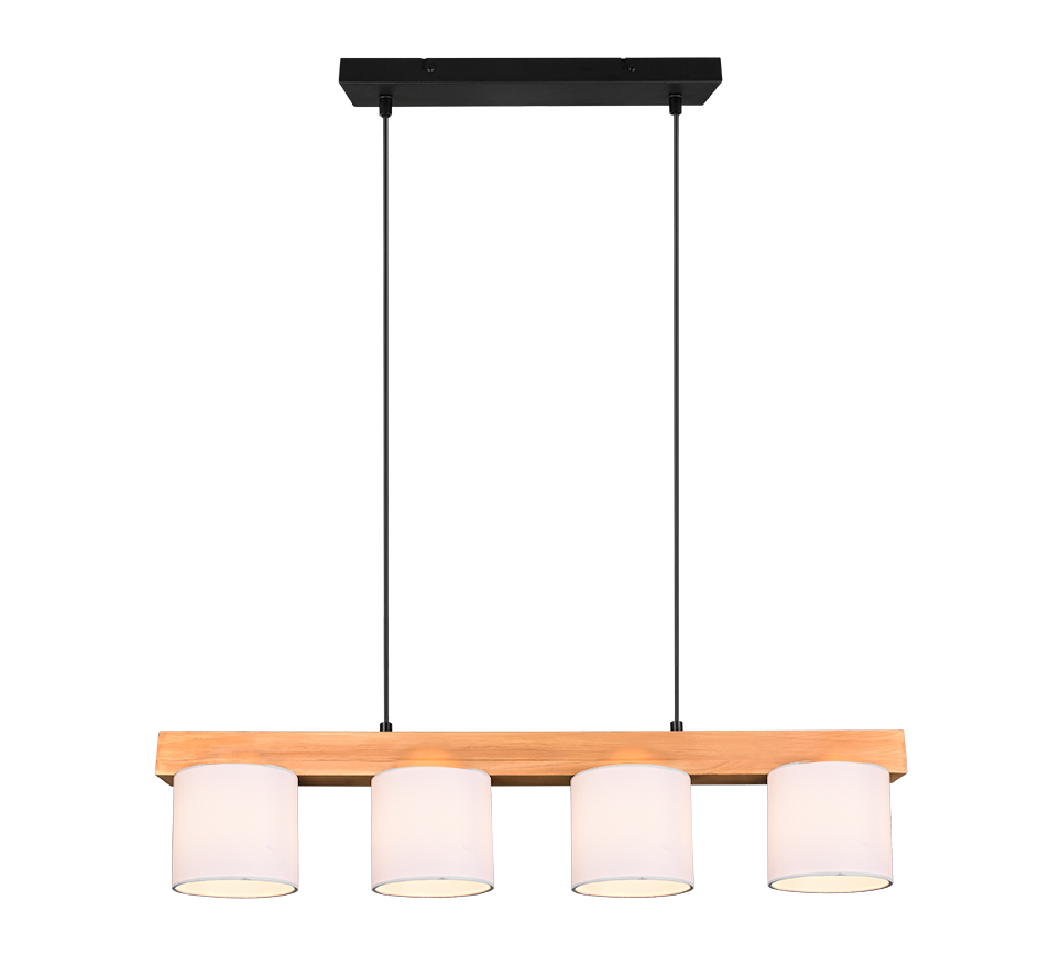 Cameron pendant 4-pc E14 white/wood — R30654001