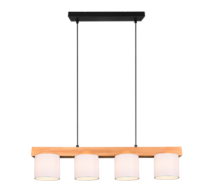 Cameron pendant 4-pc E14 white/wood — R30654001