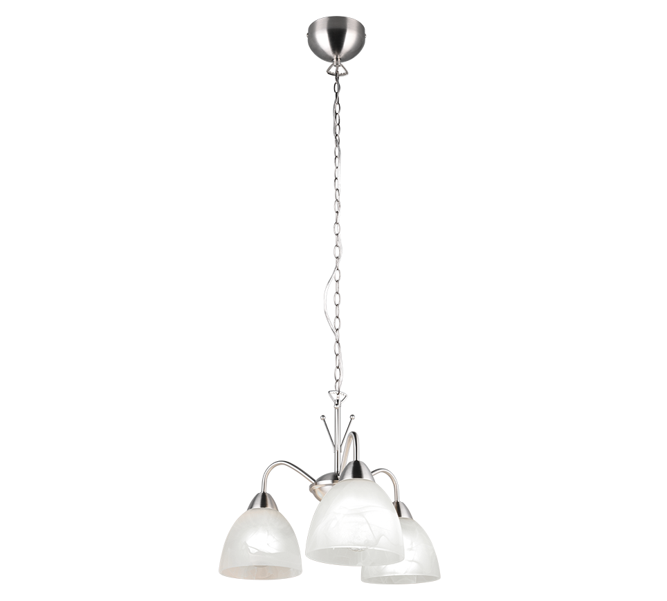 Dobby pendant 3-pc E27 brushed steel/alabaster — R31053007