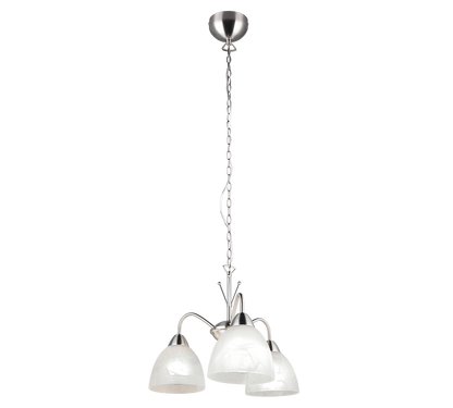 Dobby pendant 3-pc E27 brushed steel/alabaster — R31053007