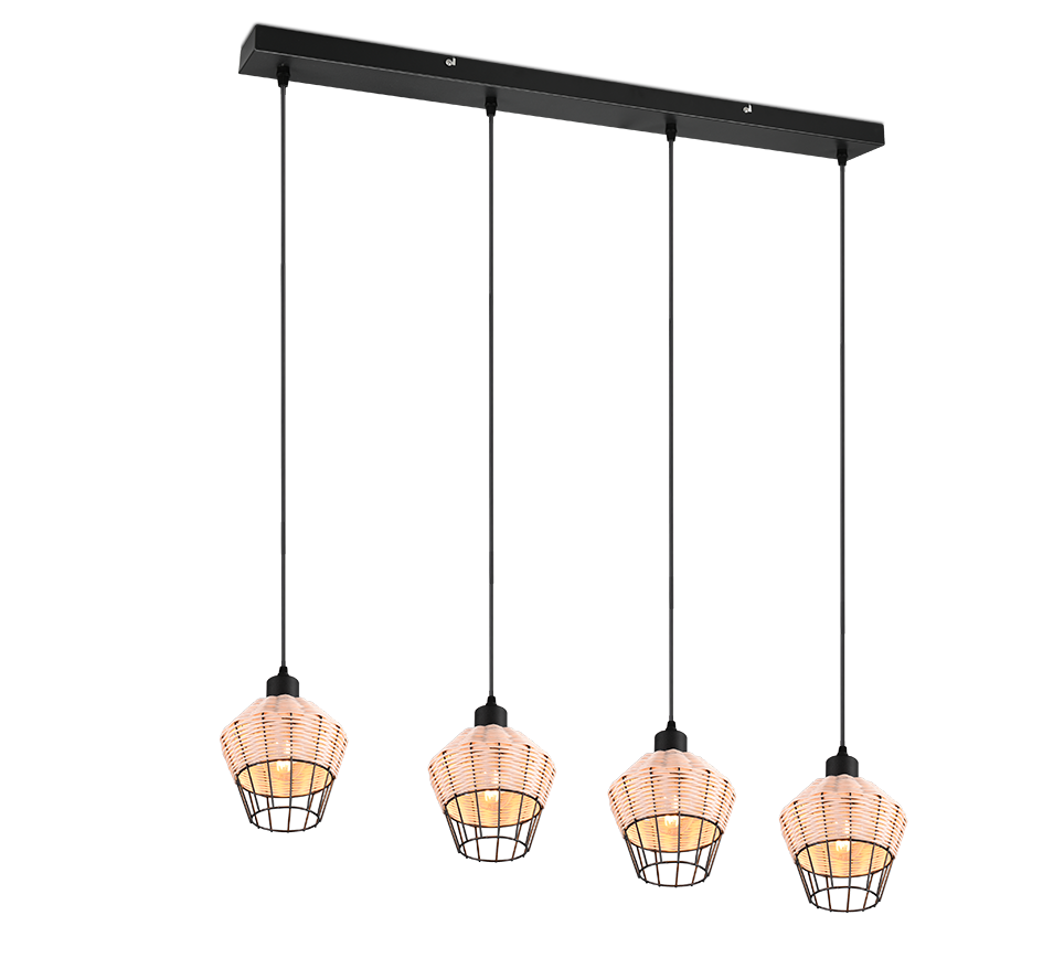 Borka pendant 4-pc E27 natural color/rattan — R31264036