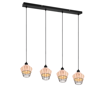 Borka pendant 4-pc E27 natural color/rattan — R31264036